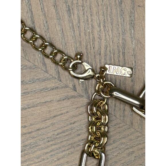 INC International Concepts Gold-Tone Crystal Chain Necklace New - Picture 4 of 4